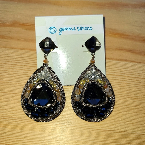 ๐HP๐ NWT Gemma Simone Nadine Beaded Geode Earrings - Picture 4 of 5